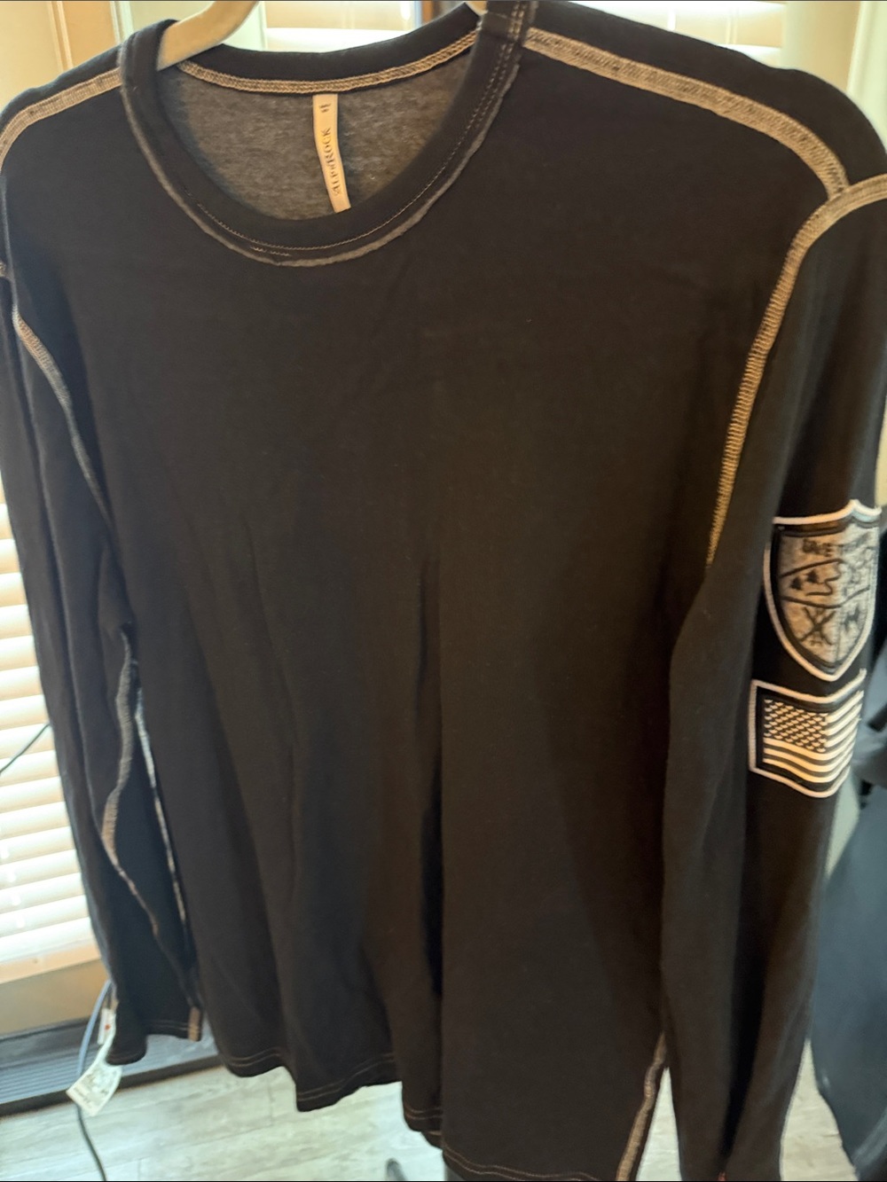 Alp N Rock Black Long-Sleeve Crewneck with Sleeve Patch